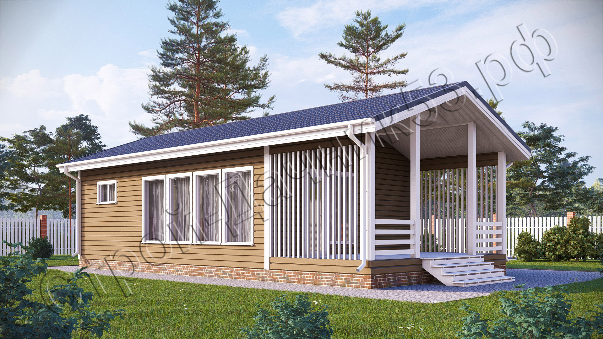 Проект каркасно-щитового дома Д–35